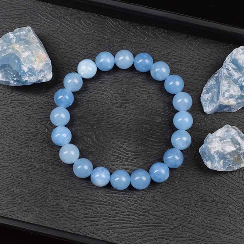 Celine - Armband met Natuurlijke Aquamarijnkwarts-Kralen