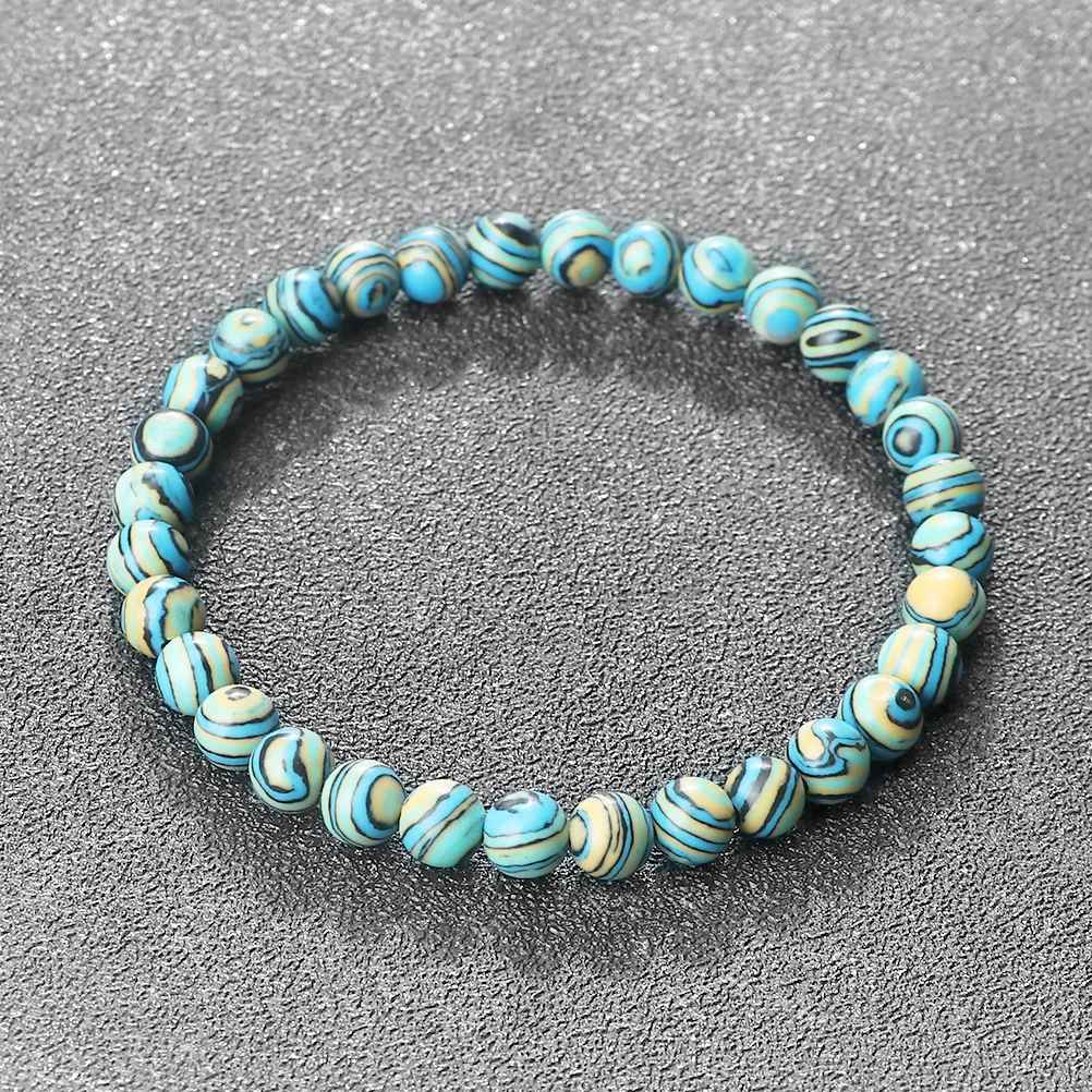 Eulalia - Blaues Malachit-Natursteinarmband