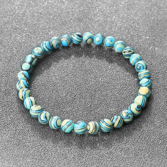 Eulalia - Blaues Malachit-Natursteinarmband